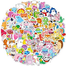 VERKSTAD 200 PCS Water Bottle Stickers for Kids,Waterproof Vinyl Cute Animal Stickers for Children,Skateboard,Laptop Sticker for Girls Boys Classroom Prizes
