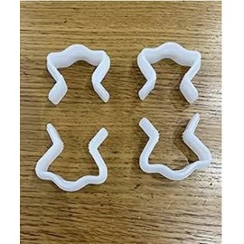 U Clips for Divan and Ottoman Bed Bases, Set of 4, White, Plastic