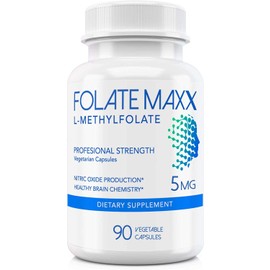 FolateMaxx L-Methylfolate 5 mg 90 Capsules Professional Active Folate Non-GMO, Gluten Free Methyl Folate, 5-MTHF
