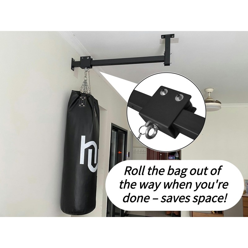 Wall Ceiling Heavy Bag Hanger Roller Mount Saving Space 44''