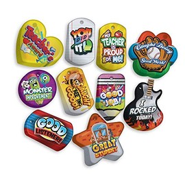 Encourage & Recognize Positive Student Behavior Brag Tag Value Pack: 100 Tags (10 Tags for Each Shape)