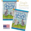 Happy Easter Bunnies Lovely Egg Garden House Flags Set Springtime