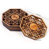 6PCS Bamboo Coaster Teacup Mat AntiScald Heat Insulation Pad Tea