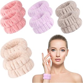 8Pcs Face Washing Wristbands Wrist Towels Bands for Washing Face Wrist Spa Washband Wrist Water Guards Face Wash Microfiber Wrist Sweatband for Women Girls Prevent Water Spilling Down from Your Arms