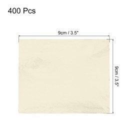 sourcing map 400 Pcs Gold Leaf Sheets 3.5" x 3.5" Imitation Gold Foil Sheets for Crafts,Picture Frames,Sculpture,Nails and DIY Arts Decoration,Champagne Silver