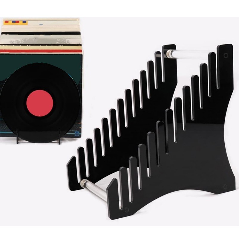 Record Storage Holder 12 Slots Acrylic Vinyl Record Organizer Easy