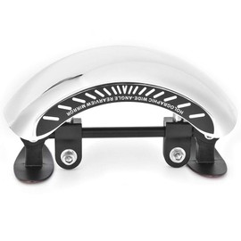 Qiilu Espejo retrovisor para motocicleta, espejo retrovisor universal para motocicleta, soporte para parabrisas central de gran angular cromado 180