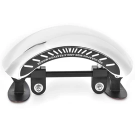 Qiilu Espejo retrovisor para motocicleta, espejo retrovisor universal para motocicleta, soporte para parabrisas central de gran angular cromado 180