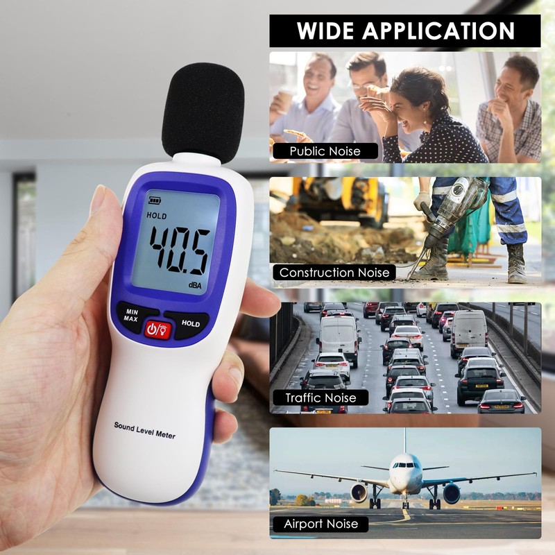 Wireless Sound Level Meter with Bluetooth: Portable Decibel Meter, App