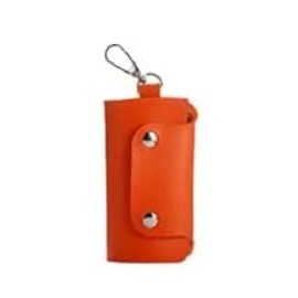 grepo Key Case, 6 Row Key Cover, Leather, Carabiner, Key Holder, Men's, Women's, Key Hook, Leather, Compact, Kids, Orange, orange