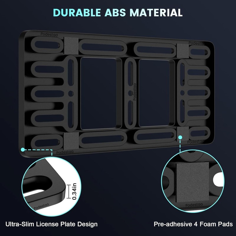 Podestaa Front Bumper License Plate Bracket Holder for Toyota 2000-2025