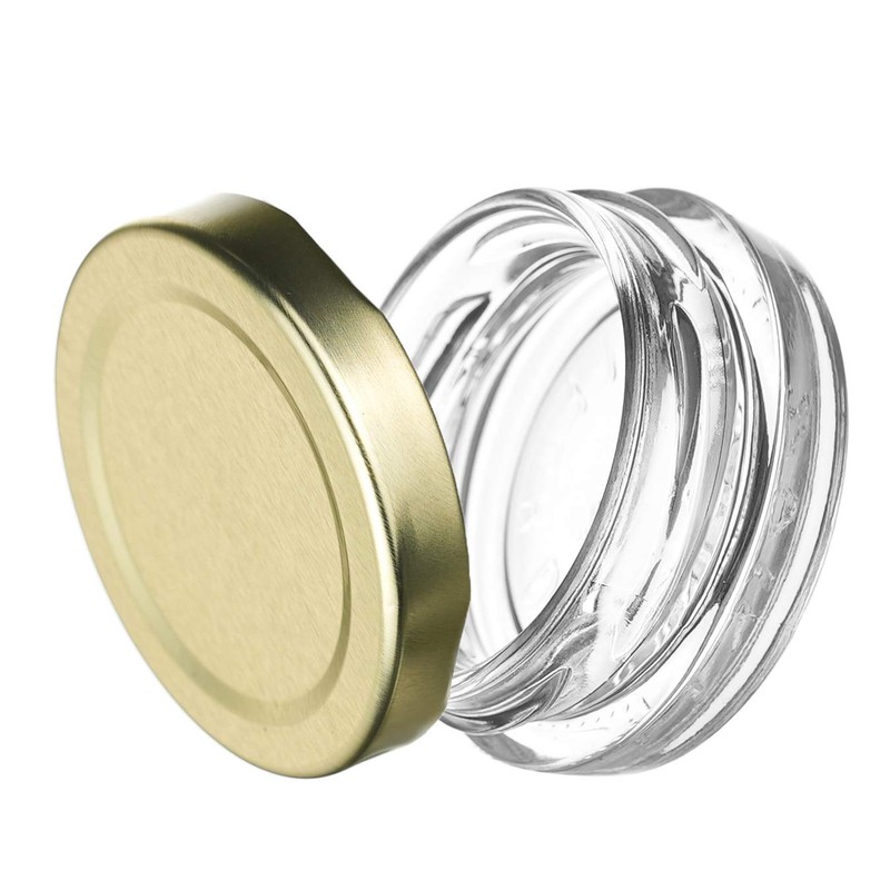 Caviar Line Small Mini Glass Jars With Tin Lids -