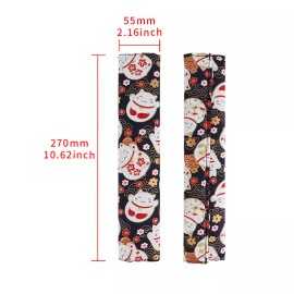 Unbranded X2 JDM SAKURA Lucky Cat Pattern Fabric Soft Cotton Seat Belt Cover Shoulder pads