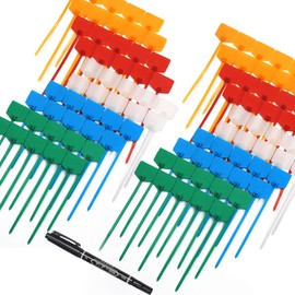 AMPCOM Nylon Cable Zip Ties with Marker, Self-Locking Written-on Cable Mark Ties 4.72 in - 5 Colors/ 100PCS
