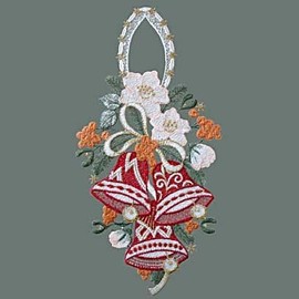 Raebel Window Decoration Lace Plauen Embroidery Christmas Lace Picture Window Decoration Bell + Suction Cup