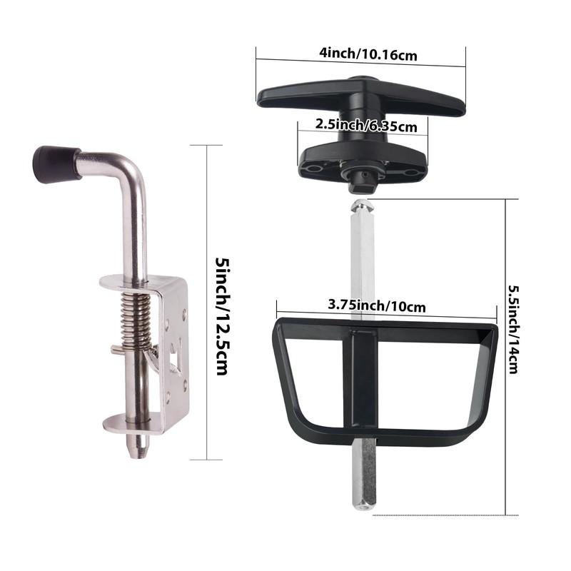 Shed Door Latch Kit with 5-1/2" Stem T-Handle Lock, 5