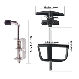 Shed Door Latch Kit with 5-1/2" Stem T-Handle Lock, 5 Keys and 2 Packs Spring Loaded Latch Hardware - Ideal for Sheds, Playhouses, Chicken Coops, RVs, Garages