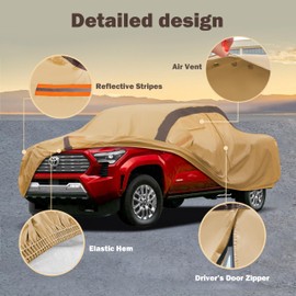 FSGRICH Tacoma Car Cover Waterproof All Weather Compatible with Toyota Tacoma 2005-2024, Outdoor Anti-UV Sun Rain Protection Full Exterior Cover