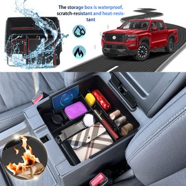 SHAOHAO for 2025 2026 Nissan Frontier Center Console Organizer Tray 2022-2025 2026 Nissan Frontier (S/SV/Pro-X/Pro-4X/SL) Console Tray Frontier 2023 2024 2025 2026 Accessories Armrest Box Organizer