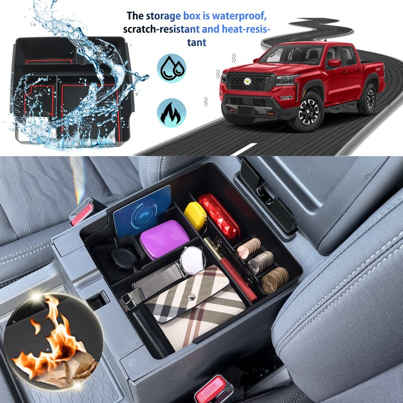 SHAOHAO for 2025 2026 Nissan Frontier Center Console Organizer Tray