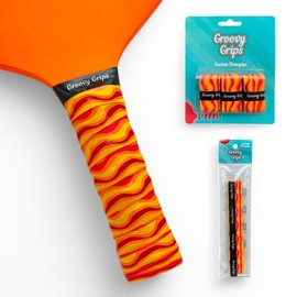 Groovy Grips Pickleball Paddle Grip Tape - Stylish Tennis Overgrips, Non-Slip & Precut Racket Grip for Pickleball, Tennis, Badminton (Sunburst Swell, 3 Grips)