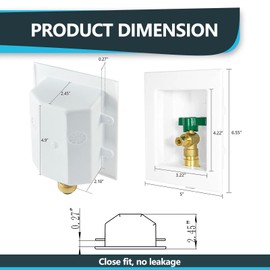2-Pack Seelink Pre-Assembled Ice Maker Outlet Box, 1/2" MIP Sweat Inlet x 1/4" OD Compression Outlet, with Installed 1/4-Turn Ball Valve