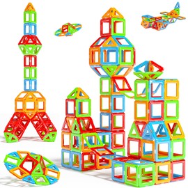 Magnetic Building Blocks 3D Colorful Magnetic Tiles for Kids Ages 4-8 STEM Early Educational Construction Magnetic Toys Building Set for Toddlers 3 + Year Old Boys Girls Christmas Birthday Gifts…