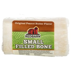 Redbarn Pet Products Small Filled Dog Bones, Peanut Butter Flavor - Long Lasting Stuffed Femur Chew Treat Made in USA for Aggressive Chewers - Case of 20 Bones