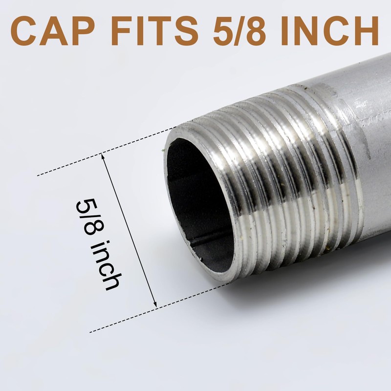 10pcs 3/8'' NPT Brass Pipe Cap, Brass Fittings with Rubber