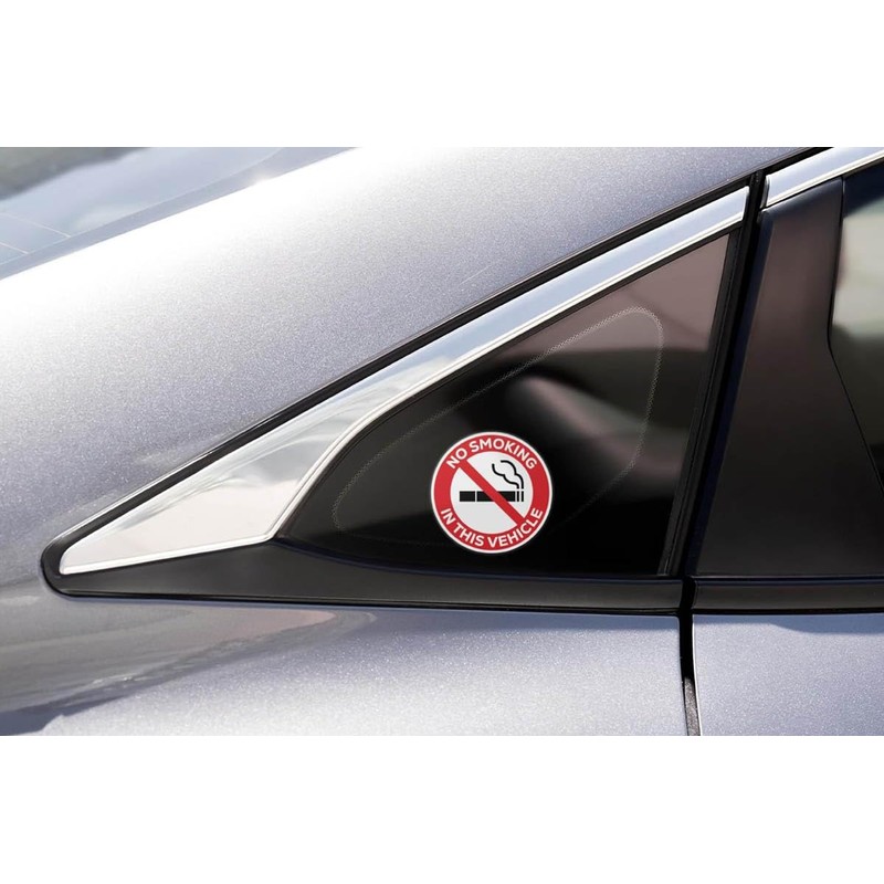 No Smoking Car Stickers 2-Pack – Self Adhesive Vinyl Vehicle