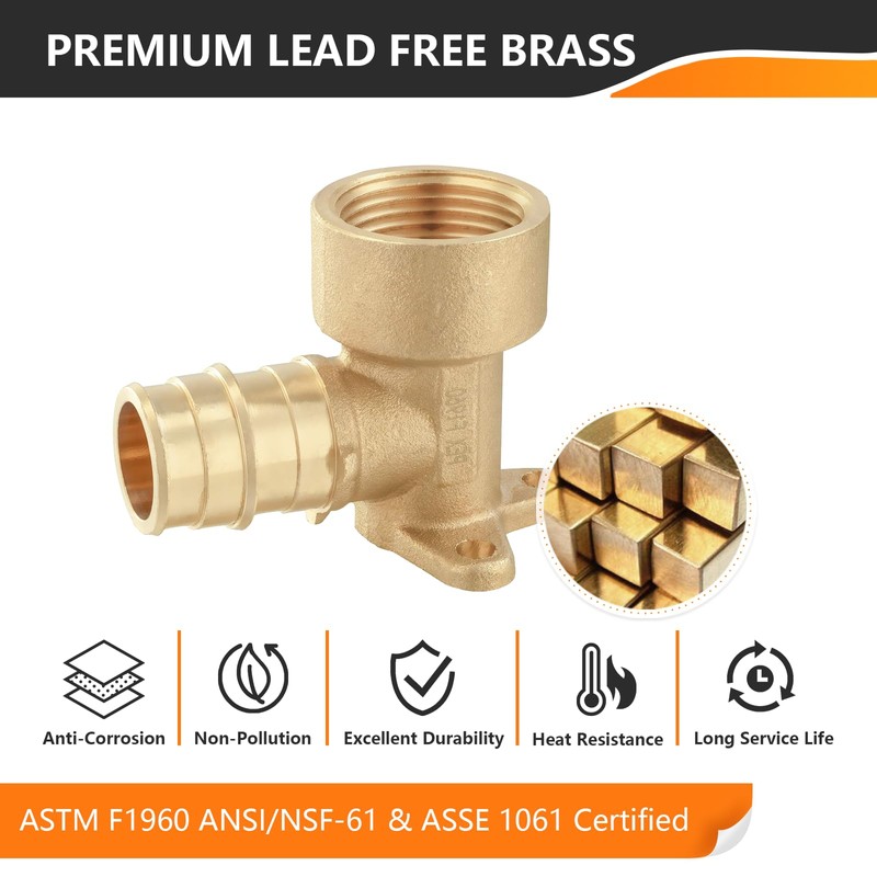 2-Pack HeSun PEX-A Fitting, 1/2" Female NPT Thread x 3/4"