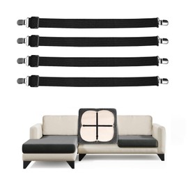 NAISI Sofa Slipcover Elastic Clip,Bed Sheet Clip,Couch Cushion Cover Anti Slip Clip,Hold The Sofa Cover Tightly,17" to 55",4 Pieces(Black)