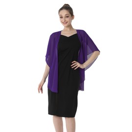 Baoqiya - Chal de gasa de noche, chales y envolturas para mujer, vestido de novia para ocasiones especiales, Púrpura, Talla única
