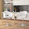 VECELO Velvet Bar Chair, Vanity Stool with High Back Metal