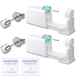 YINPAD Ear Piercing Kit - Disposable Piercing Gun Preloaded with Different Style 4 mm Studs, at Home Self Piercer Kit (Pearl)