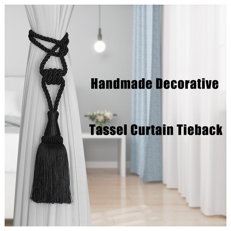BEL AVENIR Curtain Tiebacks Handmade Holdbacks for Curtains Drape Decorative