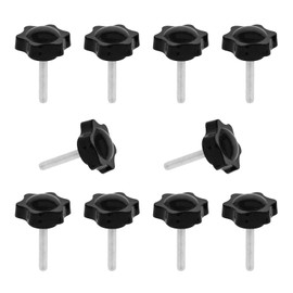 JJWNMLL 10PCS Clamping Screw Knob Star Screw M6 * 35mm thumb screws Bolts Thread Replacement Star Hand Knob Tightening Screw, Black Grip