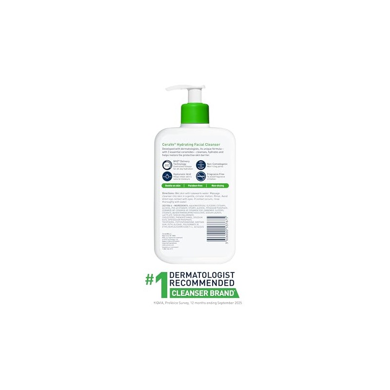 CeraVe - Limpiador hidratante, 16 onzas