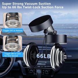 STDKDFW Vacuum Magnetic Phone Holder,2025 New Suction Cup Phone Mount, Foldable &Retractable Double-Sided Magnetic Phone Holder, Folding Swivel Stand for Car/Mirror/Gym (1pcs)