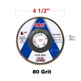 Sali 24 Pack Ceramic Flap Disc 80 Grit 4.5" x 7/8 Inch Sanding Disc Bevel Type #29 Premium and Industrial Grade Angle Grinder Grinding Wheel High Performance Edge Grinding