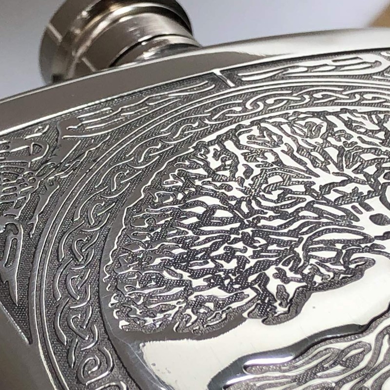 English Pewter Company 6oz Celtic Tree of Life Hip Flask