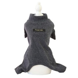 Hdwk&Hped Soft Cotton Dog Pajamas for All Seasons, Striped Pet Bottoming Jumpsuit for Small Dog Cat Puppy (#1, Solide Style - Dark Grey)