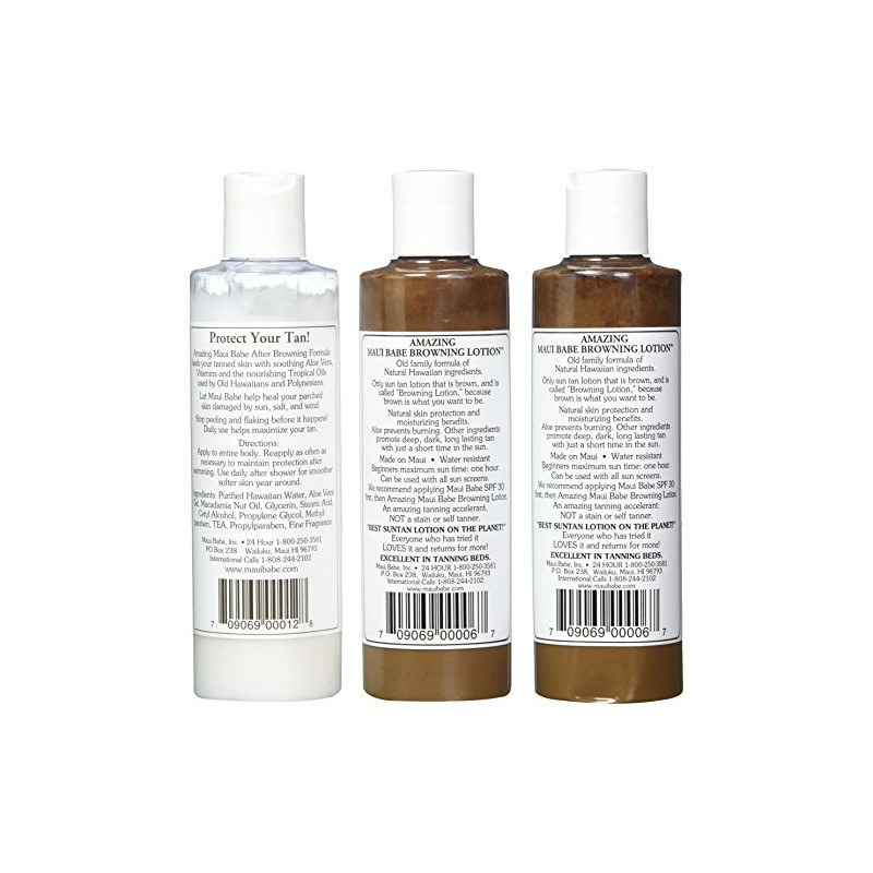Maui Babe Tanning Pack (2 Browning Lotions 8 oz, 1
