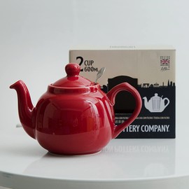 London Pottery Farmhouse Teapot with Infuser, Red, 2 Cup (600 ml)