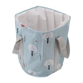 TOPINCN Portable Foot Bath Bucket, Collapsible Water Bucket PVC Large Capacity for Outdoor Camping (Blue Small Tree)