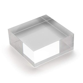 Acrylic Block 100 x 100 x 40 mm Transparent, All-Round Shiny Polished Side Edges/Acrylic/Acrylic Glass Zeigis
