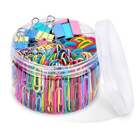 300Pcs Paper Office Binder Clips Colored Clips Set Assorted Sizes Paper Clips Paperclip Binder Color Office Clip Set Multi Size Office & School Supplies Rubber Band Document Sorting