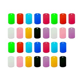 BetterJonny 30 Name Tags, Aluminum Tags, 10 Colors, Colorful Aluminum Tags, DIY, Name Tags, Pets, Plain, Engraved, Dogs, Cats, Pets, Lost Prevention, Travel Tags, 2.0 x 1.1 inches (5 x 2.9 cm)