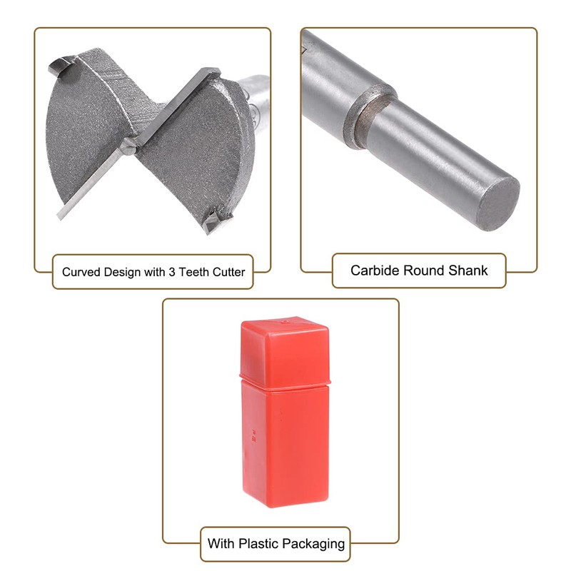sourcing map Forstner Drill Bits 38mm, Tungsten Carbide Wood Hole