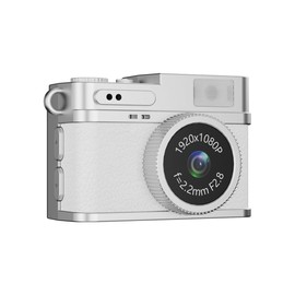 Dpofirs de Llavero, 1080p Mini Retro Digital Camera, Pantalla de 0.96 Pulgadas, Videocámara de Video Vintage Pequeña de 2MP, para Estudios de Viaje (White)